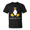 タックスlinuxペンギン-Sudorm-Rfコンピューターサイエンスコンピューター Tux Linux Tシャツ