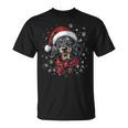 ダックスフント ウィーナー 犬 サンタ 帽子 面白い かわいい クリスマス Tシャツ