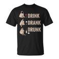 ドリンク 飲酒 パグ 飲酒 ワイン ミーム 面白い Tシャツ