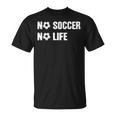ノーサッカーノーライフ サッカー好き アウトドア好き フットサル好き クール サッカーサークル フットサル サッカー Tシャツ