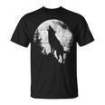 ハウリングウルフ 月光 森 シルエット 荒野 Tシャツ