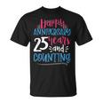 ハッピーアニバーサリー 25年 結婚25周年 Tシャツ
