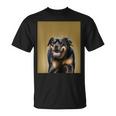 ハッピーロットワイラー犬自撮りポートレート Tシャツ