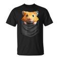 ハムスター 面白いtシャツ ポケット かわいい メンズ 子供 おもしろ 服 雑貨 グッズ ネタ ゆるキャラ Tシャツ