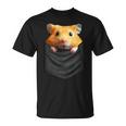 ハムスター 面白いtシャツ 胸ポケット かわいい メンズ 子供 おもしろ 服 雑貨 グッズ ネタ ゆるキャラ Tシャツ