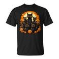 ハロウィン 黒猫 パンプキン 面白い レトロデザイン Tシャツ