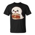 ハンバーガーとかわいいおばけ Tシャツ