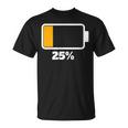 バッテリー25 残り25 バッテリーtシャツバッテリー低 Tシャツ