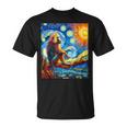 ヒヒ猿 星月夜 絵画 Tシャツ