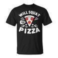 ピザのためにしゃがむ Willquat For Pizza Tシャツ