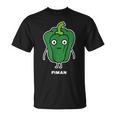 ピーマン 顔 イラスト かわいい おもしろ 面白い 簡単 シンプル ゆるい 野菜 Tシャツ