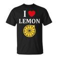 フルーツ レモン 面白いユーモア かわいい シンプル 小さなレモン I Love Lemon Tシャツ