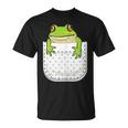 ポケットに入ったカエルのシャツ 面白いカエルのtシャツ カエルの恋人 Tシャツ