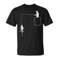 ポケットに入ったマグロ 魚釣り 面白い漁師 Tシャツ