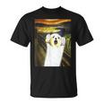 マルチーズ 面白いtシャツ 犬 ムンクの叫び かわいい メンズ 子供 おもしろ 服 グッズ ネタ わんこ Tシャツ