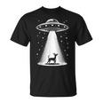 ミニチュアピンシャーママパパ犬-面白いエイリアンufo Tシャツ
