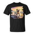 ラブラドールオンザビーチ、ラボ、犬、ラブラドール子犬 Tシャツ