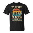 ヴィンテージ 1947 76 歳男性女性面白い誕生日アパレル Tシャツ
