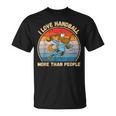 ヴィンテージ馬 I Love Handball More Than People Tシャツ