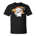 三味線で遊ぶ猫 Tシャツ