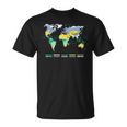 世界地図 気候帯 海名 英語語 Tシャツ