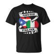 半分イタリア半分プエルトリコの国旗 ハート イタリア プエルトリコ Tシャツ