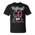 卒寿祝い ワイン好き 酒好き 父 母 男性 女性 90歳お祝いintage Aged To Perfection Tシャツ