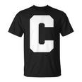 大文字 C アルファベット モノグラム イニシャル Tシャツ