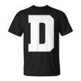 大文字 D アルファベットモノグラム イニシャル Tシャツ