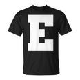 大文字 E アルファベット モノグラム イニシャル Tシャツ