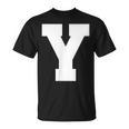 大文字 Y アルファベット モノグラム イニシャル Tシャツ