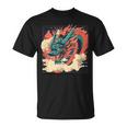 大胆でクールな外観の素晴らしい日本のドラゴン。 Tシャツ