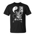 太極拳 猫 ボバ ティー 面白い カワイイ 武道 禅 キティ Tシャツ