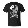 太極拳武術の陰陽を演じるかわいい猫 Tシャツ