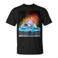 宇宙 銀河 猫 運転 車 Tシャツ
