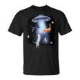 宇宙猫 面白い宇宙猫銀河ufoエイリアンアブダクション Tシャツ