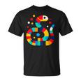 幾何学的 ミニマリズム イラスト ガーター 蛇 爬虫類 Tシャツ