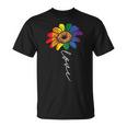愛のヒマワリ 花柄 Lgbtq レインボーフラッグ ゲイプライド アライ Tシャツ