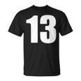 数字 Nhirn 数字 13 プレーン 白 数字 Tシャツ