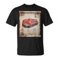 日本の伝統食品 肉 パピルス スクロールアート 和牛 Tシャツ