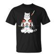 日本の侍猫刀忍者 ヤクザタトゥー Tシャツ