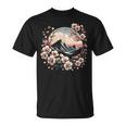 日本の桜 ピンク 桜 富士山 自然 アート Tシャツ