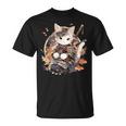日本美術 猫 忍者 浮世絵 アニメ風 侍猫 Tシャツ