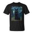星月夜 ヴィンセント・ヴァン・ゴッホ 黒猫 レトロ絵画 猫 Tシャツ