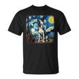 星月夜のヴァンゴッホ ボストンテリア Tシャツ