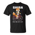 柴犬 いぬ イラスト 柴犬好き 犬好き 自転車 かわいい おもしろ レトロ Ride For Life's Joy Tシャツ