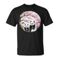 桜 パンダ お花見 親子 春 水墨画 和風 動物 Tシャツ