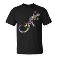 水彩絵の具トカゲ動物爬虫類恋人ヤモリ Tシャツ