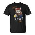 猫 バイク オートバイ おもしろ ねこ ライダース バイカー 面白い ネコ Tシャツ