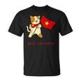 猫 ベトナム国旗 キティ おもしろギフト ブラック Tシャツ